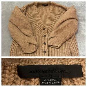 Alexander Wang Chunky Balloon Puffy Sleeve Oversized Wool Cardigan NBNN